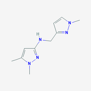 molecular formula C10H15N5 B11736085 1,5-Dimethyl-N-[(1-methyl-1H-pyrazol-3-YL)methyl]-1H-pyrazol-3-amine 