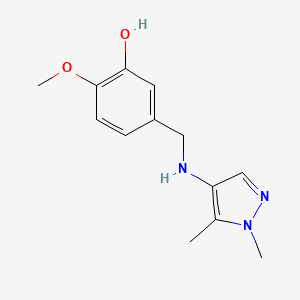 molecular formula C13H17N3O2 B11736091 5-{[(1,5-Dimethyl-1H-pyrazol-4-YL)amino]methyl}-2-methoxyphenol 