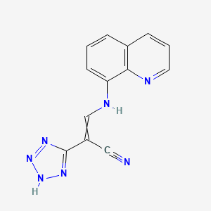 molecular formula C13H9N7 B11736104 3-[(quinolin-8-yl)amino]-2-(2H-1,2,3,4-tetrazol-5-yl)prop-2-enenitrile 