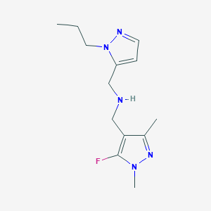 molecular formula C13H20FN5 B11736105 [(5-fluoro-1,3-dimethyl-1H-pyrazol-4-yl)methyl][(1-propyl-1H-pyrazol-5-yl)methyl]amine 