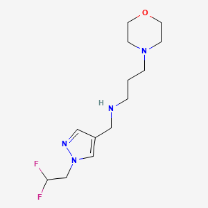 molecular formula C13H22F2N4O B11736112 {[1-(2,2-difluoroethyl)-1H-pyrazol-4-yl]methyl}[3-(morpholin-4-yl)propyl]amine 