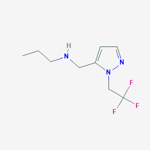 molecular formula C9H14F3N3 B11736133 propyl({[1-(2,2,2-trifluoroethyl)-1H-pyrazol-5-yl]methyl})amine 