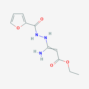 Ethyl 3-amino-3-(2-(2-furancarbonyl)hydrazinyl)acrylate