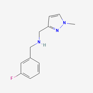 molecular formula C12H14FN3 B11736201 [(3-fluorophenyl)methyl][(1-methyl-1H-pyrazol-3-yl)methyl]amine 