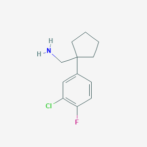 molecular formula C12H15ClFN B11736204 1-(3-Chloro-4-fluorophenyl)cyclopentanemethanamine 