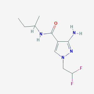 molecular formula C10H16F2N4O B11736218 3-amino-N-(butan-2-yl)-1-(2,2-difluoroethyl)-1H-pyrazole-4-carboxamide 