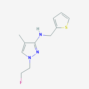 molecular formula C11H14FN3S B11736225 1-(2-fluoroethyl)-4-methyl-N-(thiophen-2-ylmethyl)-1H-pyrazol-3-amine 