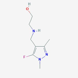 molecular formula C8H14FN3O B11736236 2-{[(5-fluoro-1,3-dimethyl-1H-pyrazol-4-yl)methyl]amino}ethan-1-ol 