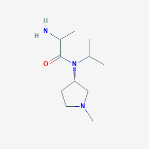 molecular formula C11H23N3O B11736239 2-amino-N-[(3S)-1-methylpyrrolidin-3-yl]-N-propan-2-ylpropanamide 