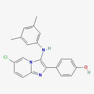 4-[6-Chloro-3-(3,5-dimethylanilino)imidazo[1,2-a]pyridin-2-yl]phenol