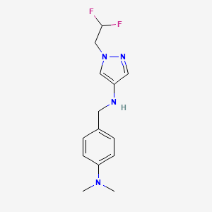 molecular formula C14H18F2N4 B11736325 1-(2,2-difluoroethyl)-N-{[4-(dimethylamino)phenyl]methyl}-1H-pyrazol-4-amine 