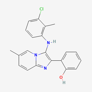 2-[3-(3-Chloro-2-methylanilino)-6-methylimidazo[1,2-a]pyridin-2-yl]phenol