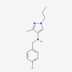 molecular formula C14H18FN3 B11736353 N-[(4-fluorophenyl)methyl]-3-methyl-1-propyl-1H-pyrazol-4-amine 