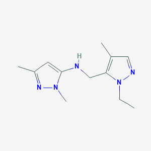 molecular formula C12H19N5 B11736358 N-[(1-ethyl-4-methyl-1H-pyrazol-5-yl)methyl]-1,3-dimethyl-1H-pyrazol-5-amine 