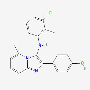 4-[3-(3-Chloro-2-methylanilino)-5-methylimidazo[1,2-a]pyridin-2-yl]phenol