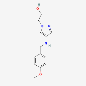 molecular formula C13H17N3O2 B11736376 2-(4-{[(4-methoxyphenyl)methyl]amino}-1H-pyrazol-1-yl)ethan-1-ol 