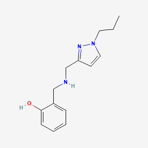 molecular formula C14H19N3O B11736378 2-({[(1-propyl-1H-pyrazol-3-yl)methyl]amino}methyl)phenol 