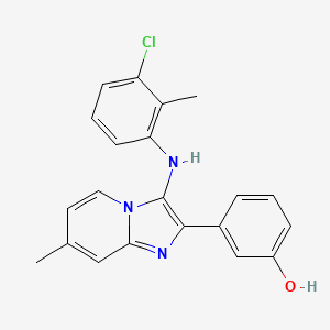 3-[3-(3-Chloro-2-methylanilino)-7-methylimidazo[1,2-a]pyridin-2-yl]phenol