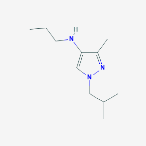 molecular formula C11H21N3 B11736399 3-methyl-1-(2-methylpropyl)-N-propyl-1H-pyrazol-4-amine 