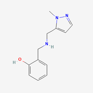 molecular formula C12H15N3O B11736400 2-({[(1-Methyl-1H-pyrazol-5-YL)methyl]amino}methyl)phenol 