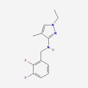 molecular formula C13H15F2N3 B11736431 N-[(2,3-difluorophenyl)methyl]-1-ethyl-4-methyl-1H-pyrazol-3-amine 