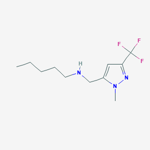 molecular formula C11H18F3N3 B11736454 {[1-methyl-3-(trifluoromethyl)-1H-pyrazol-5-yl]methyl}(pentyl)amine 