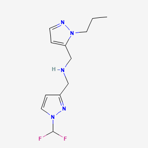 {[1-(difluoromethyl)-1H-pyrazol-3-yl]methyl}[(1-propyl-1H-pyrazol-5-yl)methyl]amine