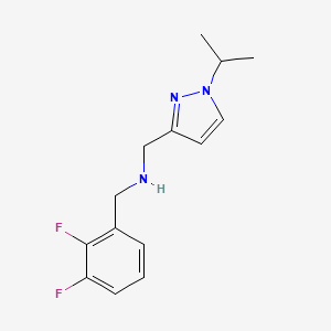 molecular formula C14H17F2N3 B11736480 [(2,3-difluorophenyl)methyl]({[1-(propan-2-yl)-1H-pyrazol-3-yl]methyl})amine 