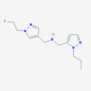 molecular formula C13H20FN5 B11736493 {[1-(2-fluoroethyl)-1H-pyrazol-4-yl]methyl}[(1-propyl-1H-pyrazol-5-yl)methyl]amine 