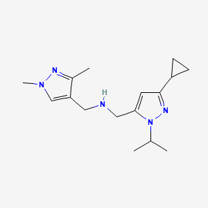 {[3-cyclopropyl-1-(propan-2-yl)-1H-pyrazol-5-yl]methyl}[(1,3-dimethyl-1H-pyrazol-4-yl)methyl]amine