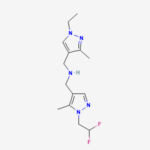 {[1-(2,2-difluoroethyl)-5-methyl-1H-pyrazol-4-yl]methyl}[(1-ethyl-3-methyl-1H-pyrazol-4-yl)methyl]amine