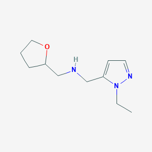 [(1-Ethyl-1H-pyrazol-5-yl)methyl](oxolan-2-ylmethyl)amine