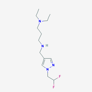 molecular formula C13H24F2N4 B11736582 [3-(diethylamino)propyl]({[1-(2,2-difluoroethyl)-1H-pyrazol-4-yl]methyl})amine 