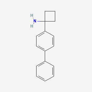 molecular formula C16H17N B11736609 1-(4-Biphenylyl)cyclobutanamine 