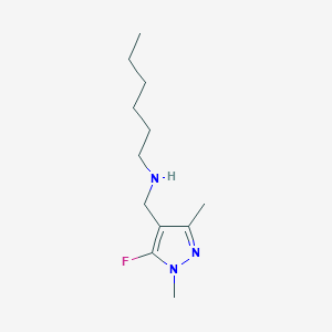 molecular formula C12H22FN3 B11736630 [(5-fluoro-1,3-dimethyl-1H-pyrazol-4-yl)methyl](hexyl)amine 