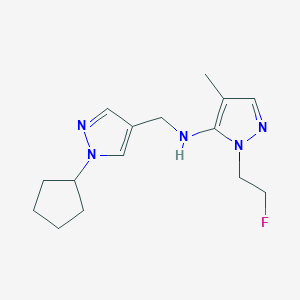 molecular formula C15H22FN5 B11736637 N-[(1-cyclopentyl-1H-pyrazol-4-yl)methyl]-1-(2-fluoroethyl)-4-methyl-1H-pyrazol-5-amine 