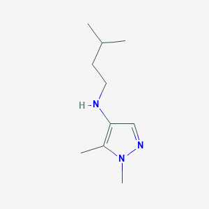 molecular formula C10H19N3 B11736653 1,5-dimethyl-N-(3-methylbutyl)-1H-pyrazol-4-amine 