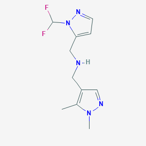 {[1-(difluoromethyl)-1H-pyrazol-5-yl]methyl}[(1,5-dimethyl-1H-pyrazol-4-yl)methyl]amine