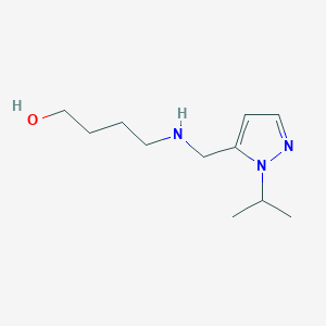 molecular formula C11H21N3O B11736700 4-({[1-(propan-2-yl)-1H-pyrazol-5-yl]methyl}amino)butan-1-ol CAS No. 1856045-68-5