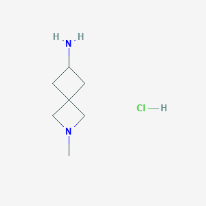 molecular formula C7H15ClN2 B11736717 2-Methyl-2-azaspiro[3.3]heptan-6-amine hydrochloride 