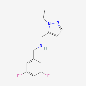 molecular formula C13H15F2N3 B11736723 [(3,5-difluorophenyl)methyl][(1-ethyl-1H-pyrazol-5-yl)methyl]amine 