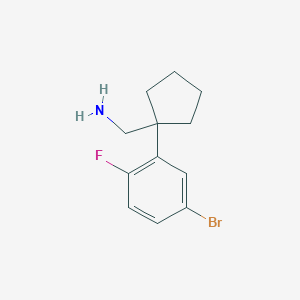 molecular formula C12H15BrFN B11736724 1-(5-Bromo-2-fluorophenyl)cyclopentanemethanamine 