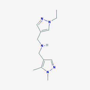 molecular formula C12H19N5 B11736734 [(1,5-dimethyl-1H-pyrazol-4-yl)methyl][(1-ethyl-1H-pyrazol-4-yl)methyl]amine 