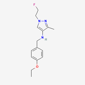 molecular formula C15H20FN3O B11736737 N-[(4-ethoxyphenyl)methyl]-1-(2-fluoroethyl)-3-methyl-1H-pyrazol-4-amine 