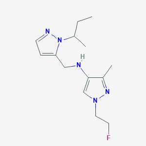 molecular formula C14H22FN5 B11736745 N-{[1-(butan-2-yl)-1H-pyrazol-5-yl]methyl}-1-(2-fluoroethyl)-3-methyl-1H-pyrazol-4-amine 