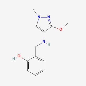 molecular formula C12H15N3O2 B11736761 2-{[(3-methoxy-1-methyl-1H-pyrazol-4-yl)amino]methyl}phenol 