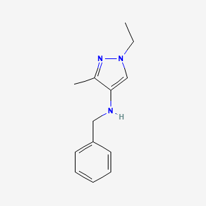 molecular formula C13H17N3 B11736765 N-Benzyl-1-ethyl-3-methyl-1H-pyrazol-4-amine 