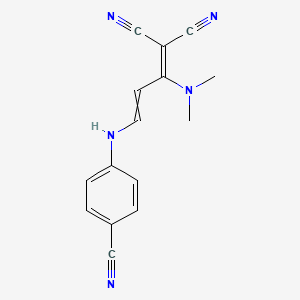 2-[3-(4-Cyanoanilino)-1-(dimethylamino)prop-2-enylidene]propanedinitrile