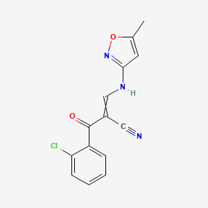 molecular formula C14H10ClN3O2 B11736875 2-(2-Chlorobenzoyl)-3-[(5-methyl-1,2-oxazol-3-yl)amino]prop-2-enenitrile 