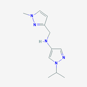 molecular formula C11H17N5 B11736881 N-[(1-methyl-1H-pyrazol-3-yl)methyl]-1-(propan-2-yl)-1H-pyrazol-4-amine 